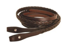 Tory Leather Dark Oil Braided Split Reins