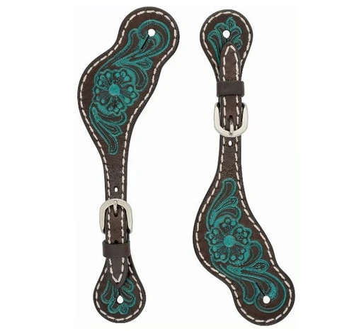 Turquoise Cross Turquoise Flower Spur Strap