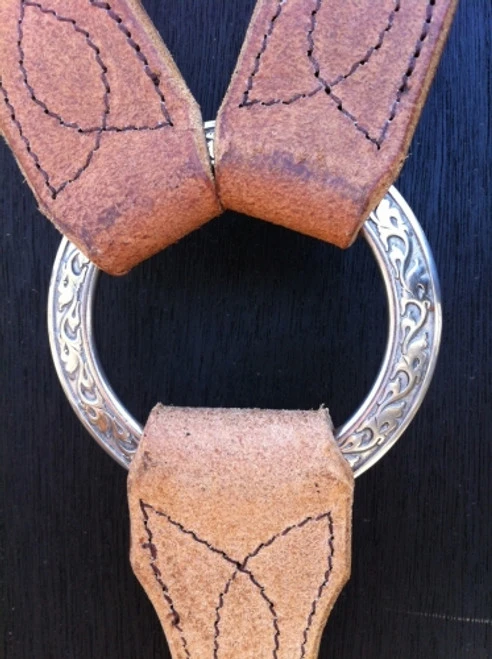 Buckaroo Leather Breast Collar With Engraved Rings - Image 2