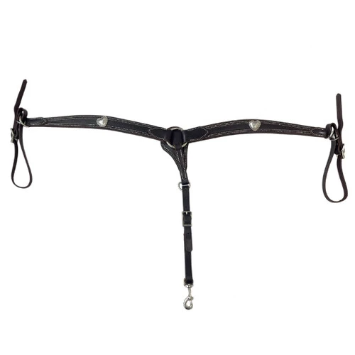 Buckaroo Leather Heart Concho Breast Collar - Image 2
