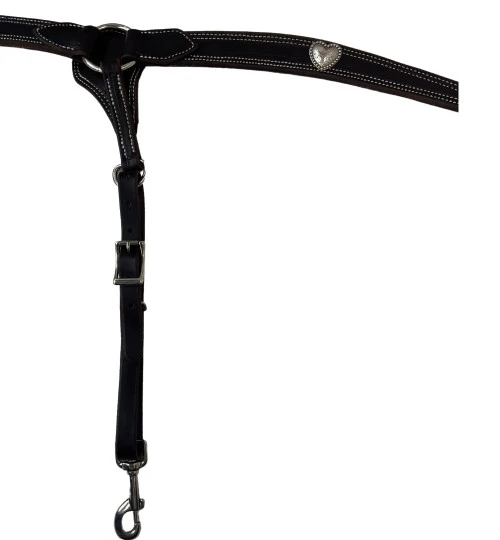 Buckaroo Leather Heart Concho Breast Collar