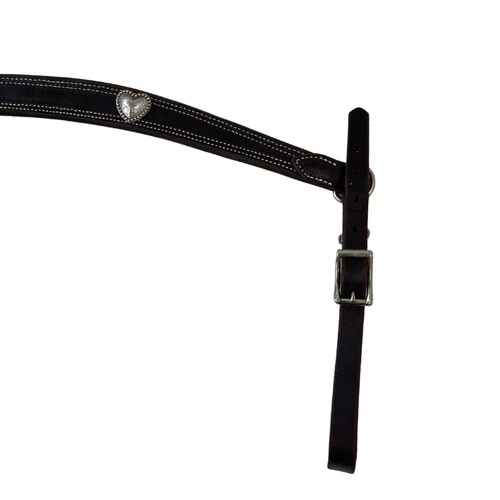Buckaroo Leather Heart Concho Breast Collar - Image 4